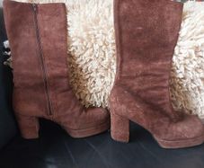 Suede Chocolate brown platform boots Eur39 UK6