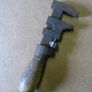 Very small wooden handled adjustable wrench Image 2