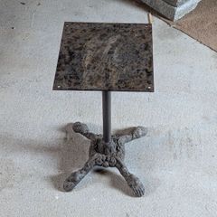 Vintage French cast iron pedestal base cafe table