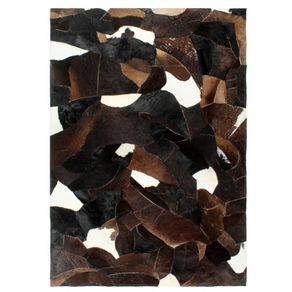 Rug Genuine Hair-on Leather Patchwork 160x230 cm Black/White/Brown