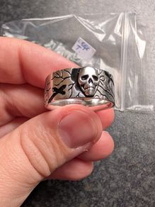 Mens Silver Skull Ring