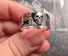 Mens Silver Skull Ring