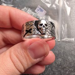 Mens Silver Skull Ring