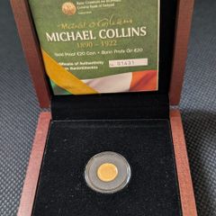 Ireland Twenty  Euro Gold  Proof Coin 2012. Michael Collins. 90th. Anniversary.