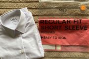 M&amp;S Back To School White Regular Fit Short Sleeve Blouse