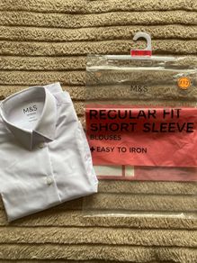 M&S Back To School White Regular Fit Short Sleeve Blouse
