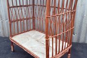 Vintage cane kitsch dry bar, sidetable, bedside table c1960