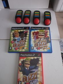 PS2 Four  Wireless Buzzer Controllers/Games
