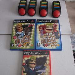 PS2 Four  Wireless Buzzer Controllers/Games