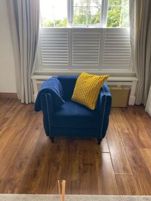 Chesterfield blue/navy velvet armchair