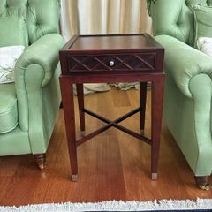 Elegant Dark Wood Side Table With Drawer