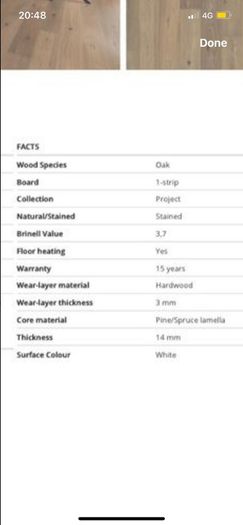 5.78 m2 of wood floor Oak White - Matt Lacquered