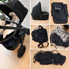 UPPAbaby Vista V2 Jake (Black), 2022, with Bassinet, Toddler Seat and Extras, Dublin