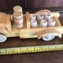Vintage Wooden Toy Truck With 2 Figures And Kegs Image 2