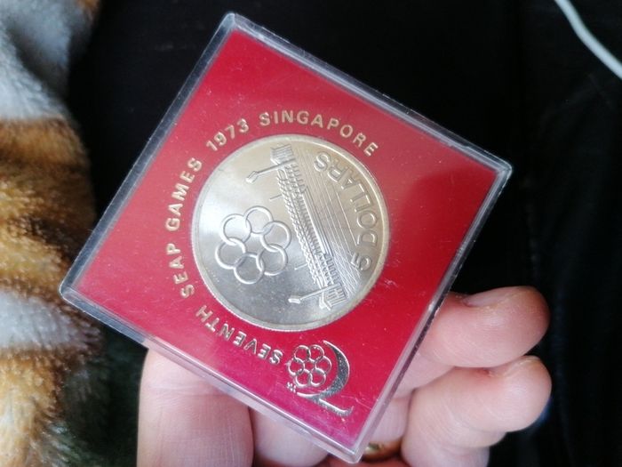 1973 Singapore Silver 5 Dollars Coin