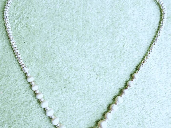 Vintage, Women's Sterling Silver 925 Bead Necklace. length 18,5" - 23,9g