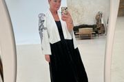 black puff skirt