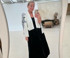 black puff skirt