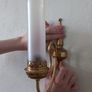 antique French ornate wall lights with glass tubes eight single and two double Image 6