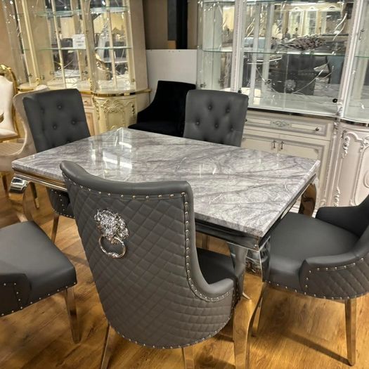 Marble Kitchen Dining Table With 6 Chairs