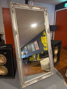 Large Ornate Silver Leaner Mirror