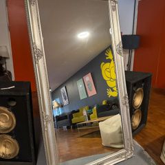 Large Ornate Silver Leaner Mirror