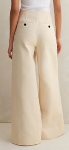 ME+EM Cotton Herringbone Wide-Leg Pant