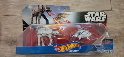 Hot Wheels Star Wars Starships AT-AT vs. Rebel Snowspeeder Vehicle 2-Pack.