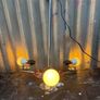 Vintage 1960s Mid-Century Three-Arm Chandelier Red and White Geometric Glass Image 6