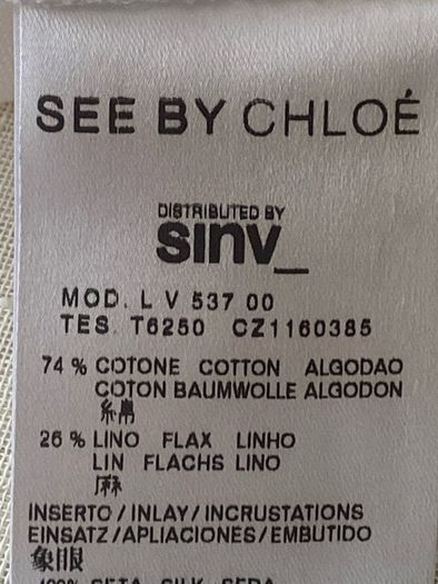 See By Chloe One Shoulder Colourblock Dress Size Uk8
