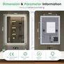 Bluetooth-Bathroom-Mirror-with-LED-Lights 1000x700mm, LED-Bathroom-Mirror with Defogging Mat, 3000K-6500K, Dimmable, Memory, HD Tempered Glass, IP44 Waterproof, Image 2