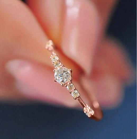 Beautiful Rose Gold Diamond Accent Ring - Brand New