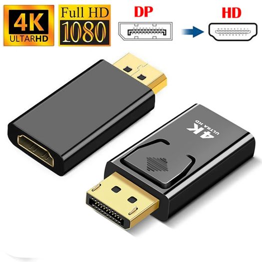 4K DisplayPort to HDMI-Compatible Adapter DP Male to Female HD TV HDMI-Compatible Video Audio Cable for PC TV Laptop