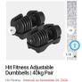 Hit Fitness 40kg adjustable dumbbells Image 3