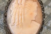 victorian hand carved cameo brooch