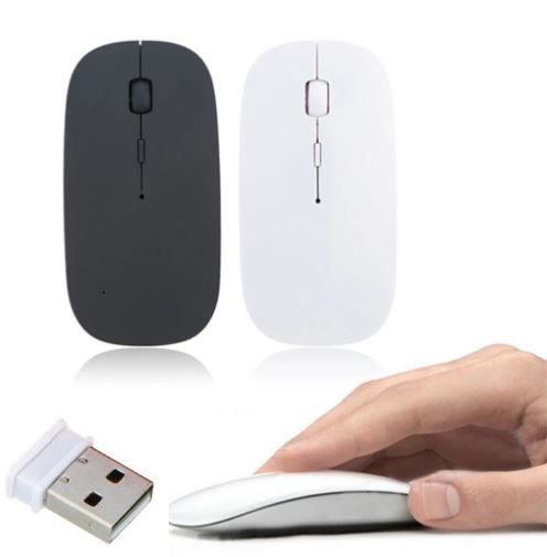 Wireless Slim Optical Mouse White For PC LAPTOP