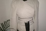 Zara  linen jacket with wide belt size L 10 -12