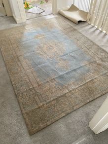 Vintage Style Chenille Rug 170x240cm, Soft Neutral Area Rug, Excellent Condition