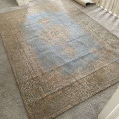 Vintage Style Chenille Rug 170x240cm, Soft Neutral Area Rug, Excellent Condition