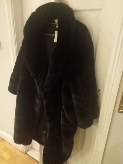 Black fur coat