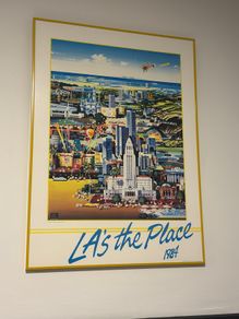 1984 Hiro Yamagata LA the Place Vintage Framed Poster