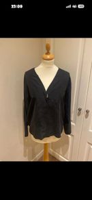 Cos silk black top size 10