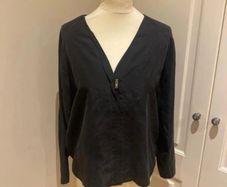 Cos silk black top size 10