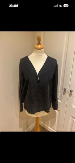 Cos silk black top size 10