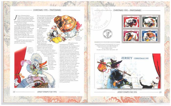 1995 Jersey (Channel Islands) Stamp Year Book (softback) issued by Jersey Post with 14 images of contents