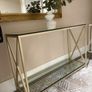 Julian Bowen gold console table Image 4