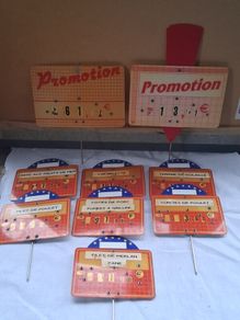 9 X Vintage French Fully Adjustable Price Display Signs