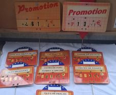 9 X Vintage French Fully Adjustable Price Display Signs