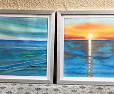 Sunset and Sea Reflection Paintings