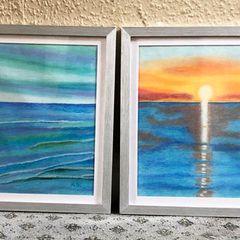 Sunset and Sea Reflection Paintings